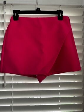 Zara Bright Pink Wrap-Front Skort